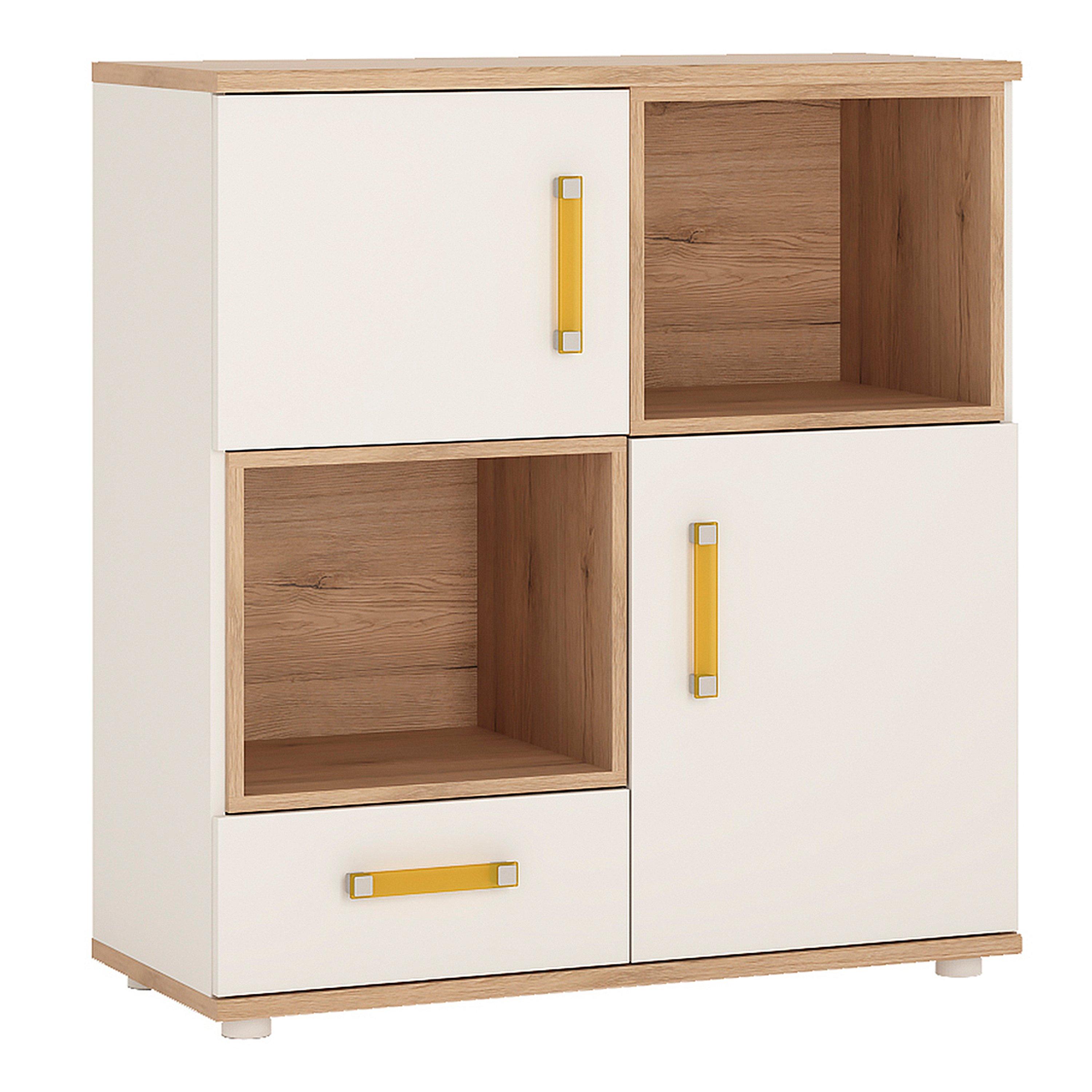 4KIDS 2 Door 1 Drawer Cupboard with 2 Open Shelves